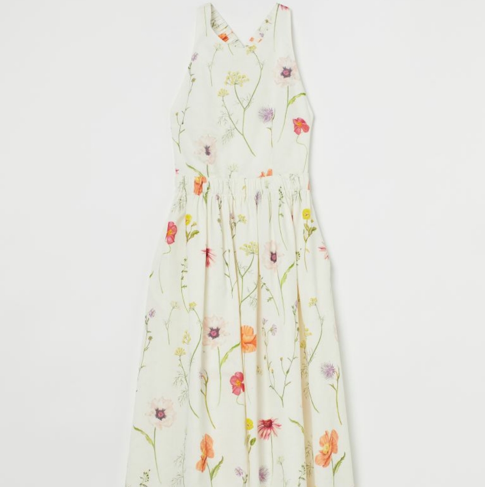 H&M Ankle-Length Linen Blend Floral Dress looks like Sir the Label